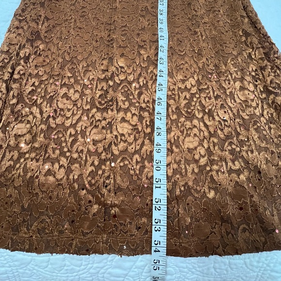 Copper Lace Evening/Cocktail Dress By CANDALITE SZ M NWT - Picture 13 of 14
